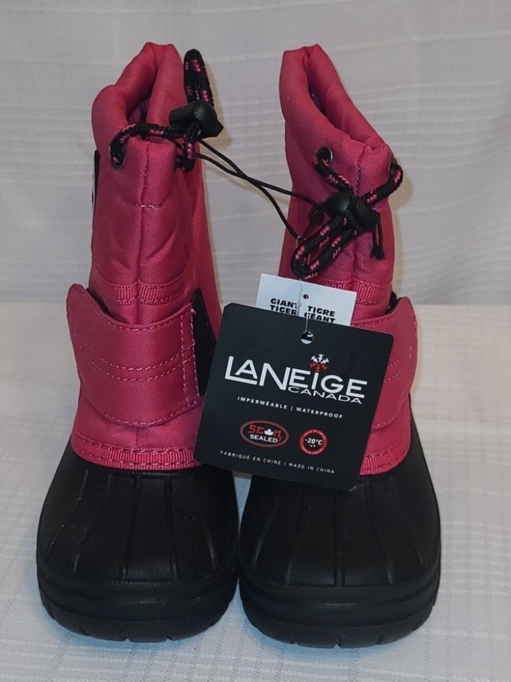 Laneige Canada Pink & Black Toddler Waterproof Winter Snow Rain Boots Sz 9 - NWT - Picture 3 of 7